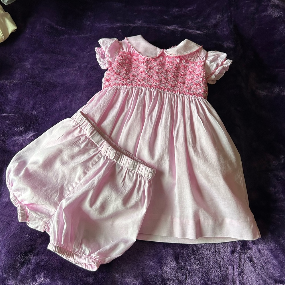 Adorable Pink Baby Dress with Bloomers